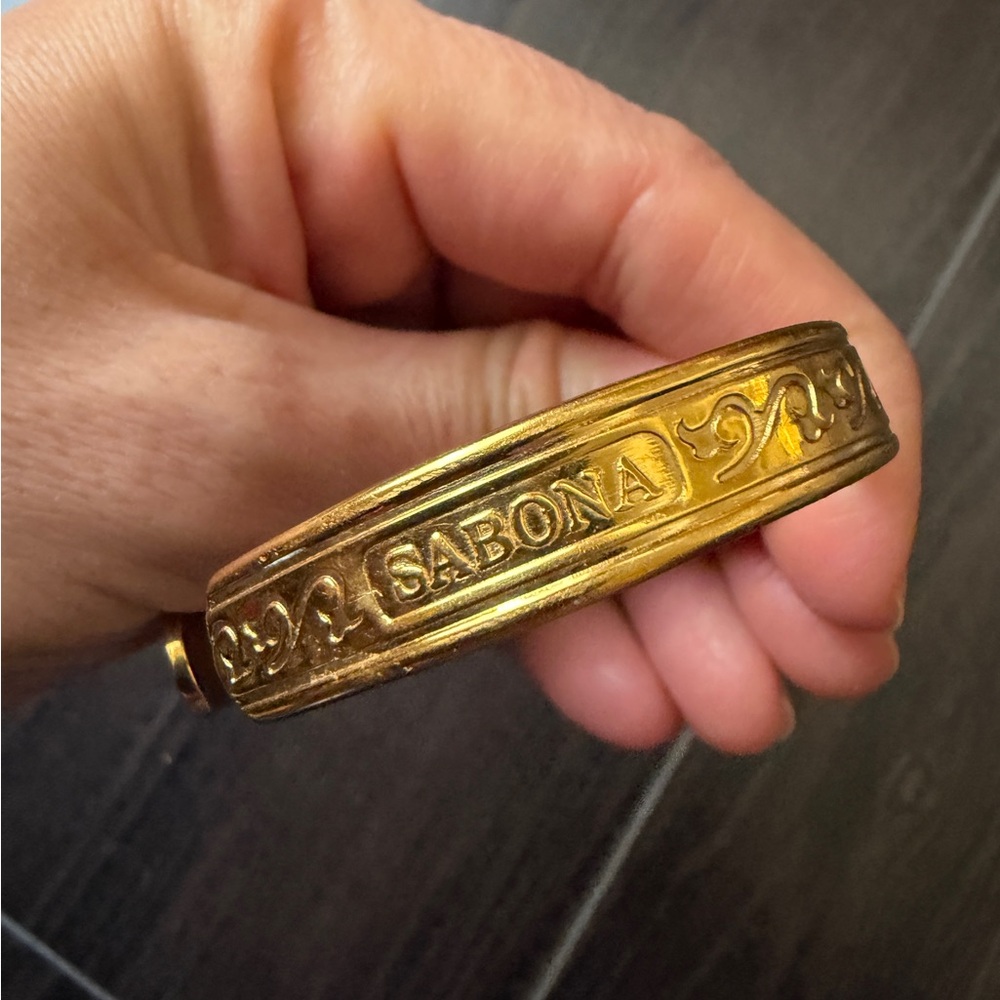SABONA of London Juniper Gold 9mm Cuff Bracelet Sz 7” - Picture 6 of 11